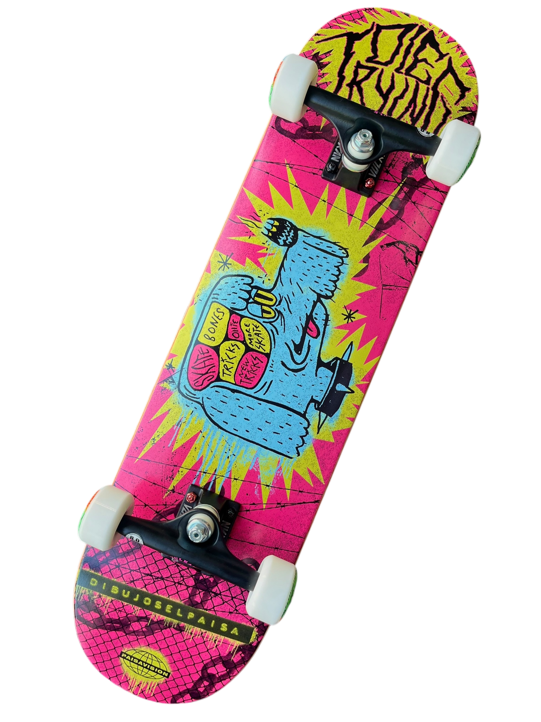 Patineta profesional avanzada Die Trying Perro rosado