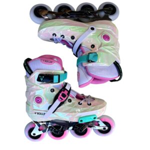 Patines profesionales V-roller A23-V blanco tornasol/verde