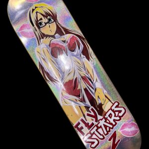 Tabla Deck para patineta profesional marca FLY STARS Chica Anime lentes medida 8.5"