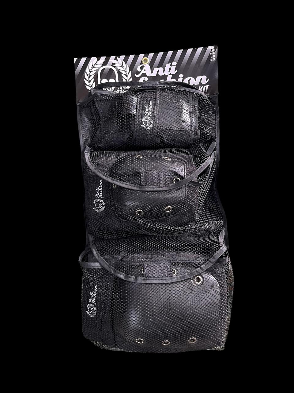 Kit de protecciones marca nacional Antifashion color negro talla XL