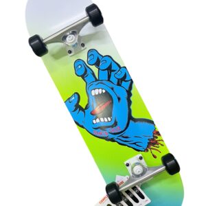 Patineta Skate Santa Cruz 8.0 pulgadas screaming hand fade blanco/verde