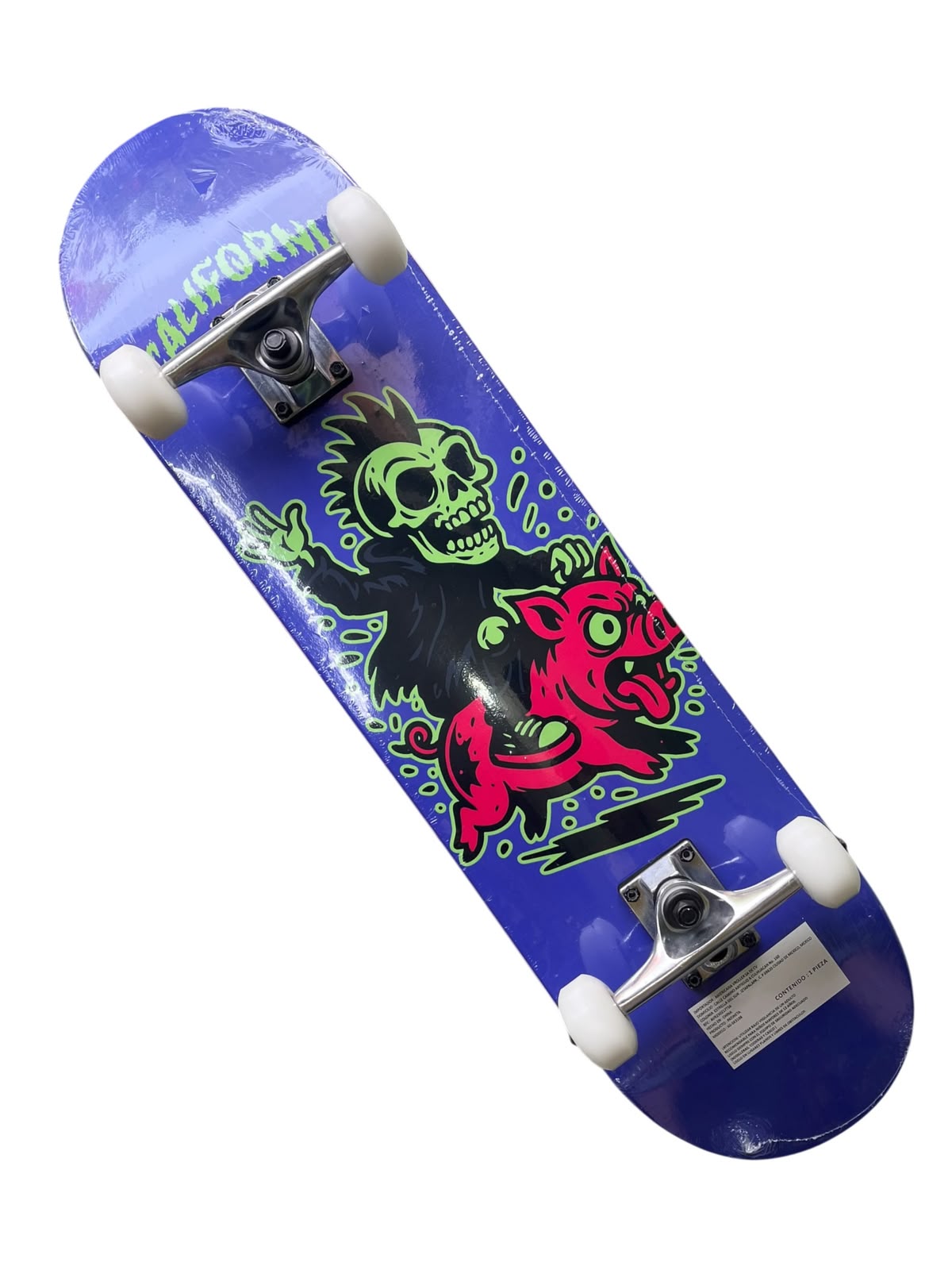 Skate semi profesional California esqueleto verde - Image 2